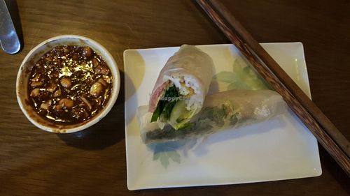 goi cuon (fresh spring rolls and peanut sauce) at Man Tu Vegan - District 1 in Ho Chi Minh City