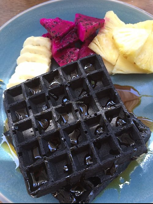 Vegan black waffles  at Vegan Bali in Kuta