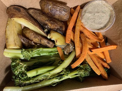 Vegan roasted vegetables at Hearth Artisan Pizza in Anchorage