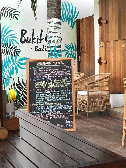 vegetarian / vegan menu at Bukit Cafe in Pecatu