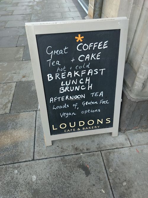 the sign at Loudons Cafe and Bakery - Fountainbridge in Edinburgh