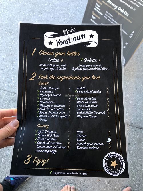 Menu at Charlie Brown's Crepes - Food Trailer in Wanaka