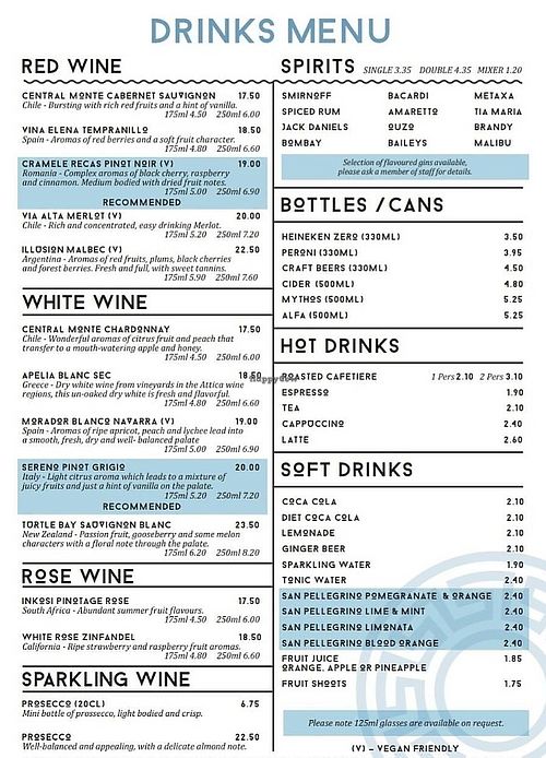 Vegan wines at Brizola Bar and Grill in Clitheroe