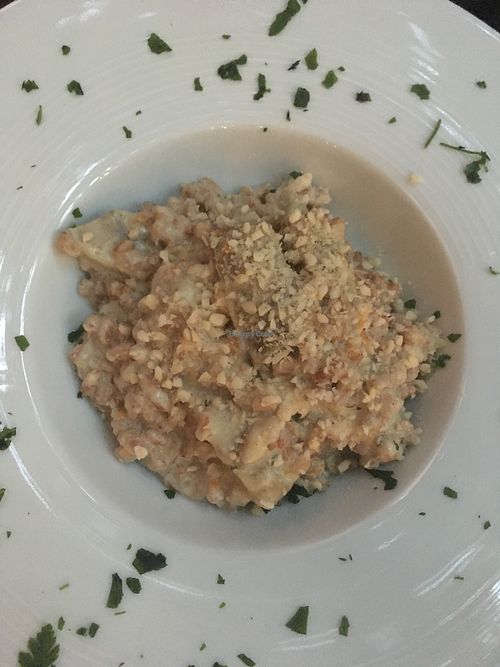 Farzotto with tobinambur and artichokes  at OH Ficomaeco in Brescia