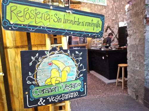 Entrance at Corazon Vegano in Mexico City