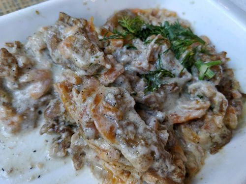 beef stroganoff at Troitskiy Most - Kuybysheva in St Petersburg