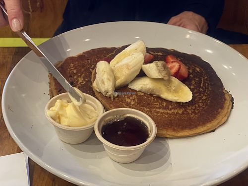 Sweet potato pancakes   at Sage Regenerative Kitchen in Pasadena