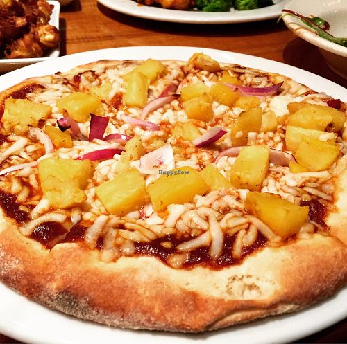BBQ Pineapple Pizza  at Sage Regenerative Kitchen in Pasadena
