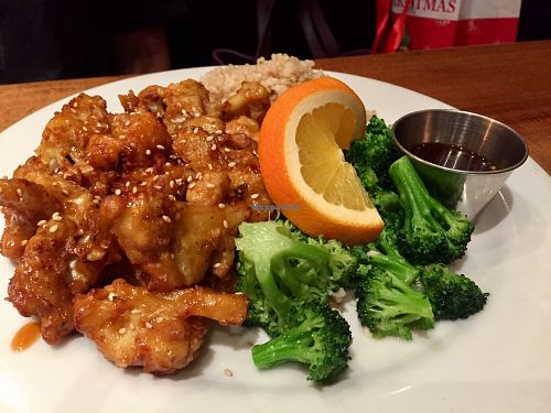 Orange chick'n  at Sage Regenerative Kitchen in Pasadena