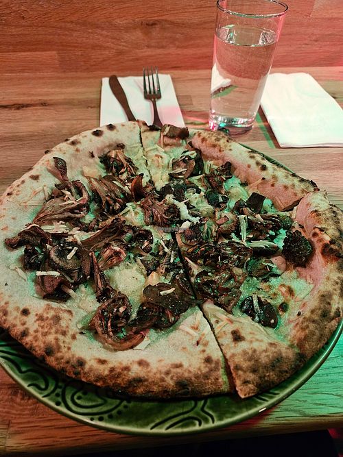 The funghi- vegan version at Maiale Rosa Pizza in Beaverton