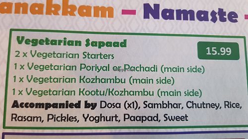 Just state vegan 👍 #Veganuary at Dosa Kitchen in Newcastle Upon Tyne