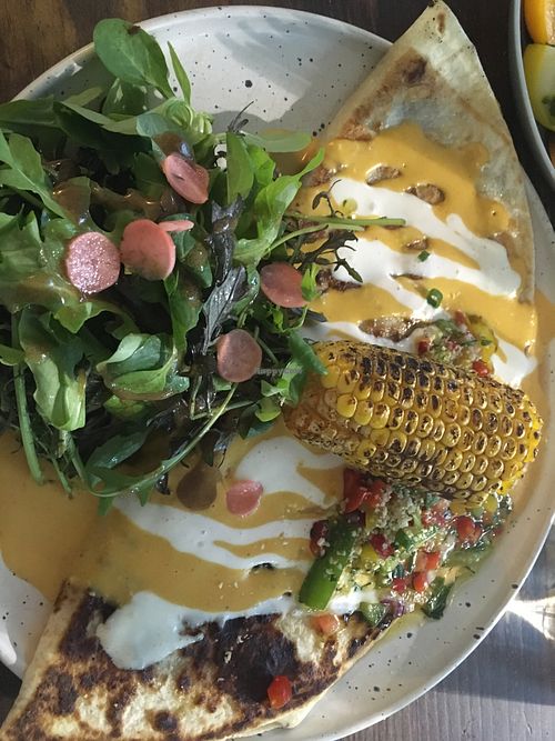 Quesadilla at Aujourd'hui Demain Cafe in Paris