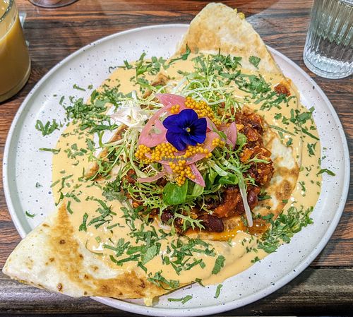 Quesadilla at Aujourd'hui Demain Cafe in Paris