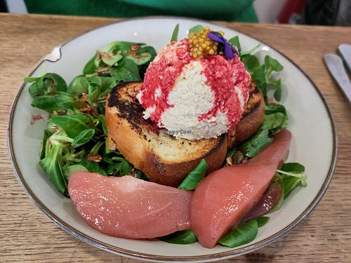 Brioche and "mozza" at Aujourd'hui Demain Cafe in Paris
