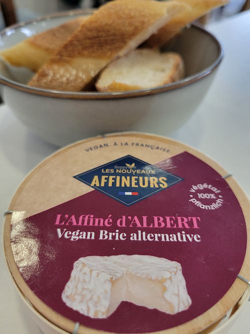 Some Brie from the shop with our meal at Aujourd'hui Demain Cafe in Paris