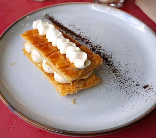 Millefeuille (weekend dessert) at Aujourd'hui Demain Cafe in Paris