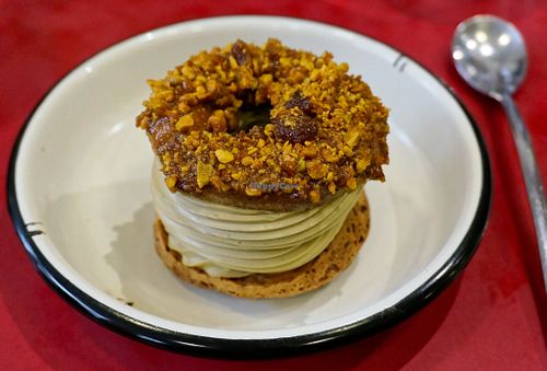 Paris Brest Pistachio at Aujourd'hui Demain Cafe in Paris
