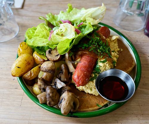 Breakfast Pancakes at Aujourd'hui Demain Cafe in Paris