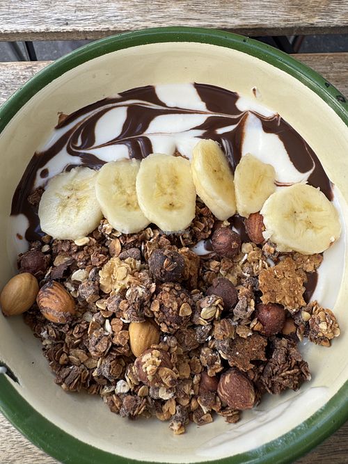 Granola bowl  at Aujourd'hui Demain Cafe in Paris