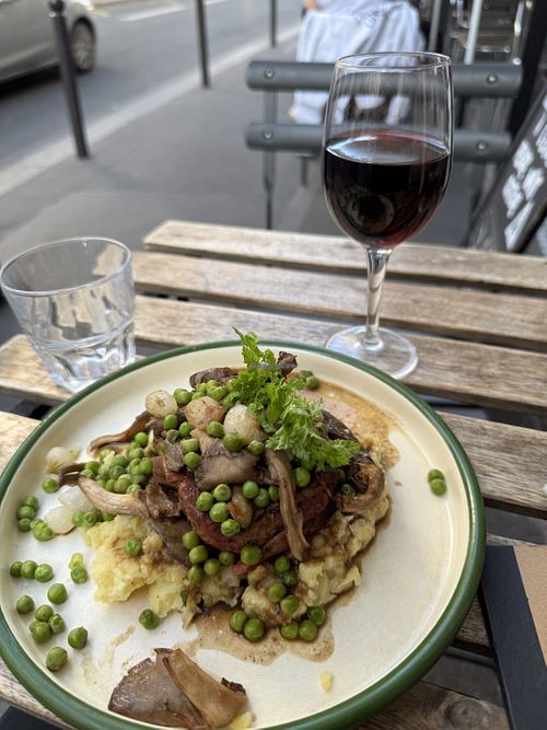 Vegan filet mignon  at Aujourd'hui Demain Cafe in Paris