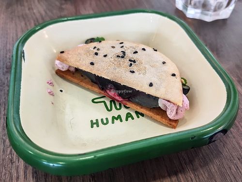 Black Sésame/Blueberry Tart at Aujourd'hui Demain Cafe in Paris