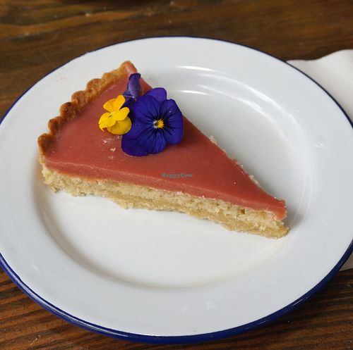 Rhubarb Tart at Aujourd'hui Demain Cafe in Paris