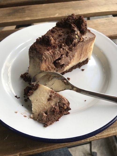 Brownie cheesecake  at Aujourd'hui Demain Cafe in Paris
