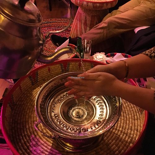 Washing hands at Gezana Eritrean Restaurant in Eindhoven