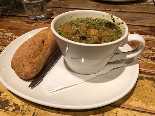 Broccoli Spinach soup at De Zeemeeuw in Noordwijk