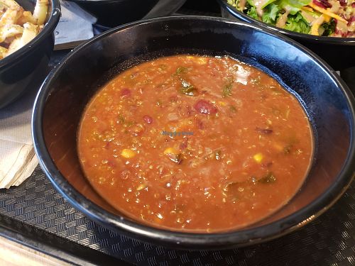 quinoa chilli. tasty at Copper Branch in Dollard-des-ormeaux