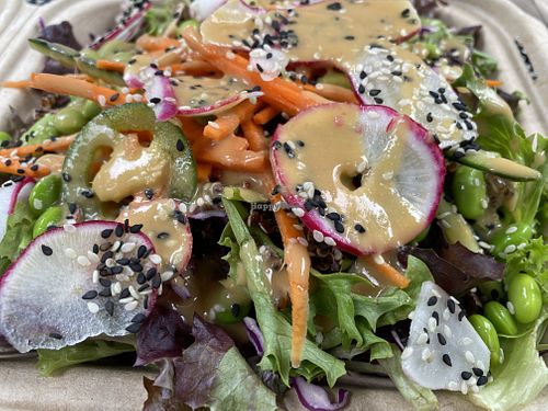 Their bowl of plenty with miso dressing   at Fox & Fig in Savannah