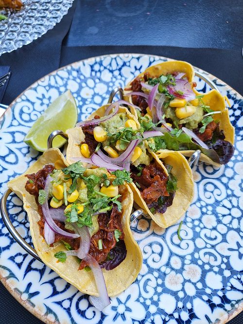 Pulled jackfruit tacos at Wild Food in Granada