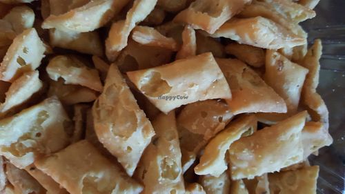 Snack breads spicy. Very good at Namaste India Groceries and Vegetables in Clearwater