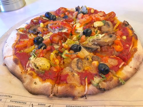 Vegan pizza at PizzaStorm in Nottingham