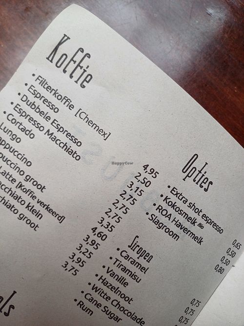 Coffees, option oat or coconut milk. at Robuust Foodies & Goodies in Den Helder