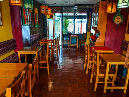 Street level dining area at Os Tibetanos at Os Tibetanos in Lisbon