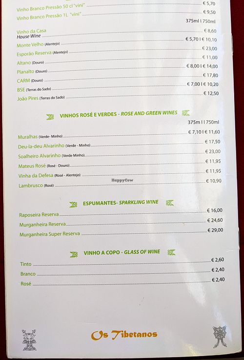 Page 7 of menu for Os Tibetanos at Os Tibetanos in Lisbon