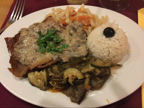 Seitan Steak at Os Tibetanos in Lisbon