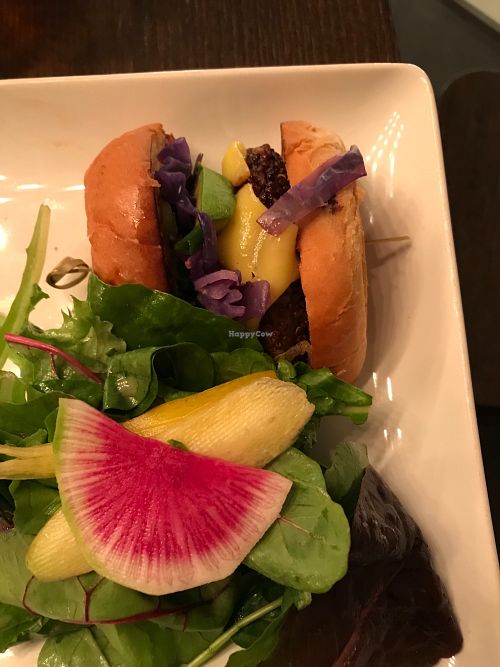 1/2 Osaka Burger with Vegan Cheese and side salad at Panacea in Las Vegas