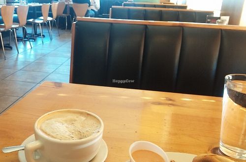 Cappucino and part of the diner  at Vertical Diner in Salt Lake City