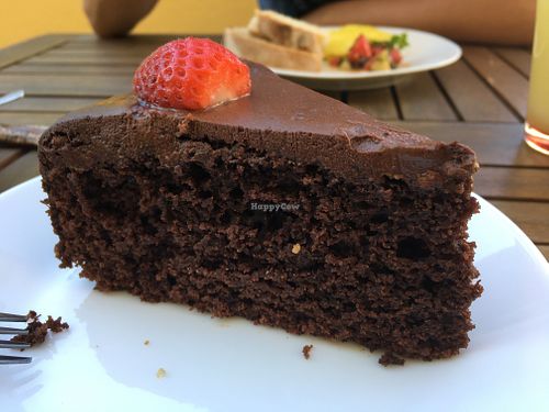 Chocolate abs strawberry 🍓 cake  at Bosque in Sintra