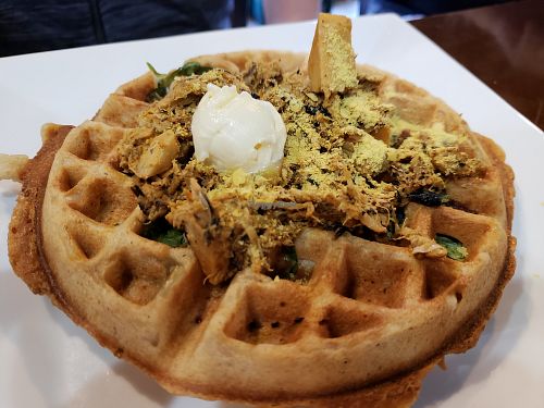 Chicken pie waffle at The Buzz Coffee & Cafe in Burnsville