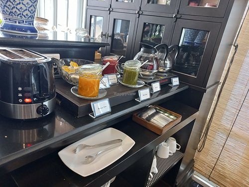 Breakfast buffet drinks and jams at Moreganic Restaurant at Away Chiang Mai Thapae Vegan Retreat in Chiang Mai