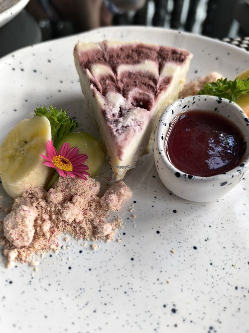 Strawberry Cashew Cheesecake at Moreganic Restaurant at Away Chiang Mai Thapae Vegan Retreat in Chiang Mai