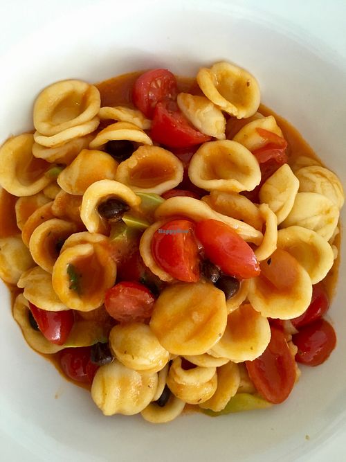 Orecchiette with tomatoes and black chickpeas.  at Sud - Food of Italy in Bruges
