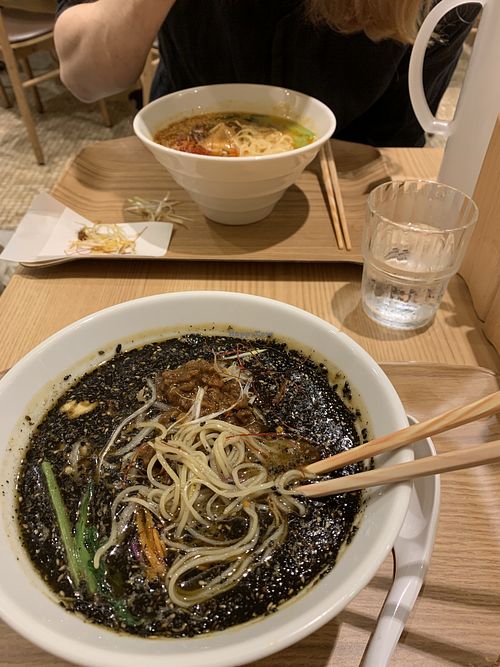 Black sesame ramen  at T's Tantan - Ecute Ueno in Tokyo