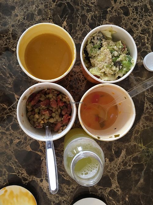 Halfway through lunch at Soup Up in Bucharest