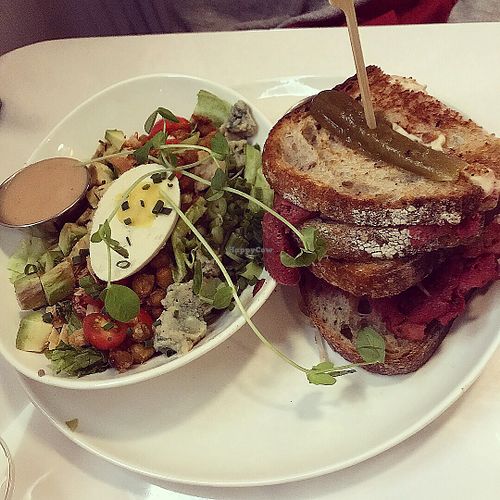 Cobb salad and Reuben at Mythology in Toronto