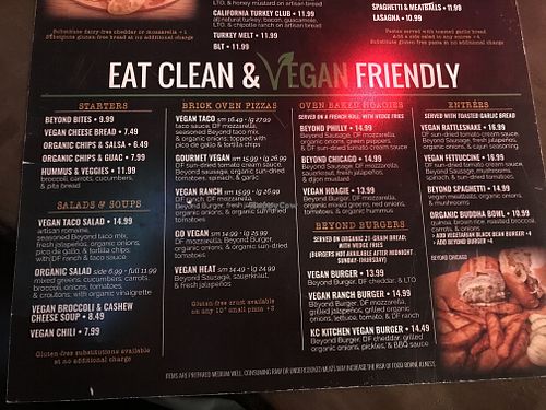 Menu at KC Kitchen & Pizzeria in Kansas City