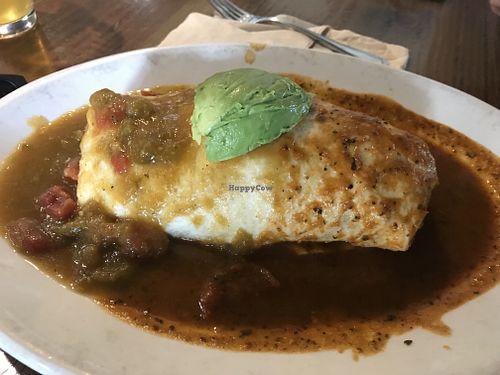 Breakfast burrito with green and red chile at City O' City in Denver